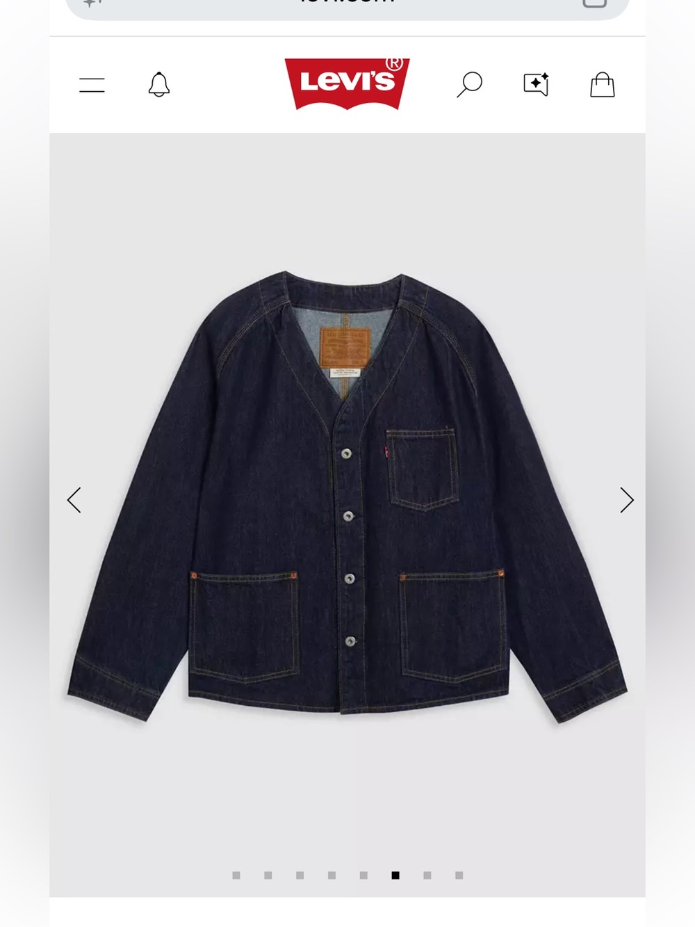 Levi's Dark Blue Denim Button-Front Jacket